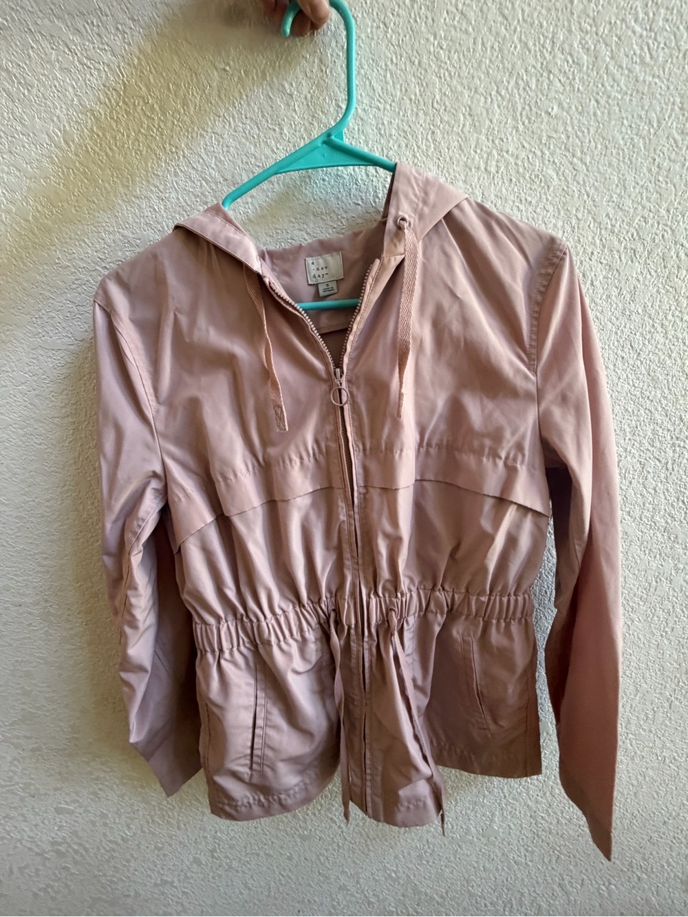a new day Dusty Rose Hooded Drawstring Utility Jacket